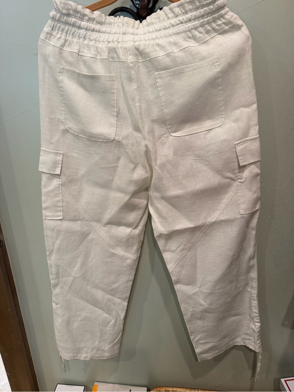 Classic White Linen Jacket and Cargo Pants for Women - Picture 8 of 8